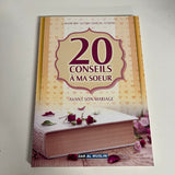 Livre : 20 Conseils À Ma Sœur Avant Son Mariage