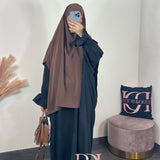 Khimar carré, couleur marron chocolat