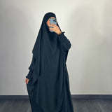 Ensemble abaya + khimar petit prix, noir