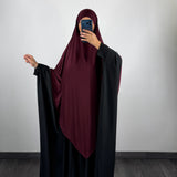 Khimar jersey premium infroissable, couleur bordeaux