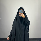 Ensemble abaya + khimar petit prix, noir
