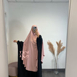 Maxi khimar à fentes, rose