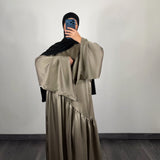 Abaya satin, taupe