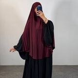 Khimar à fentes jersey premium, couleur bordeaux
