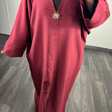Kimono broche, couleur bordeau