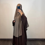 Khimar jersey à fentes, taupe