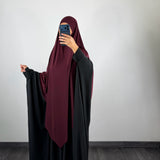 Khimar jersey premium infroissable, couleur bordeaux