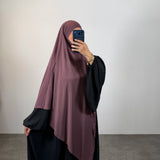 Khimar jersey premium infroissable, couleur mauve poudré