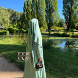 Ensemble Abaya + Khimar Jazz, couleur vert d’eau