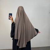Khimar à fentes jersey premium, couleur taupe