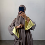 Burkini 3 pièces bi-color, taupe/jaune