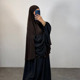 Khimar à fentes jersey premium, couleur marron