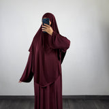 Abaya + khimar jersey, bordeaux