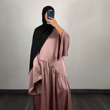 Abaya satin, taupe-rosé
