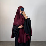 Khimar à fentes jersey premium, couleur bordeaux