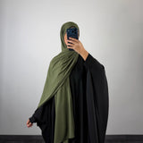 Maxi hijab jersey premium infroissable, kaki