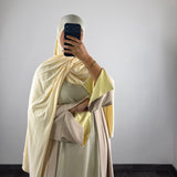 Kimono bi-color, beige/jaune