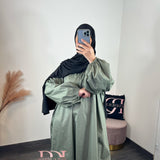 Robe popeline, couleur kaki