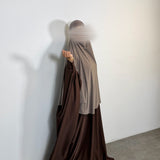 Khimar à fentes jersey premium, couleur taupe