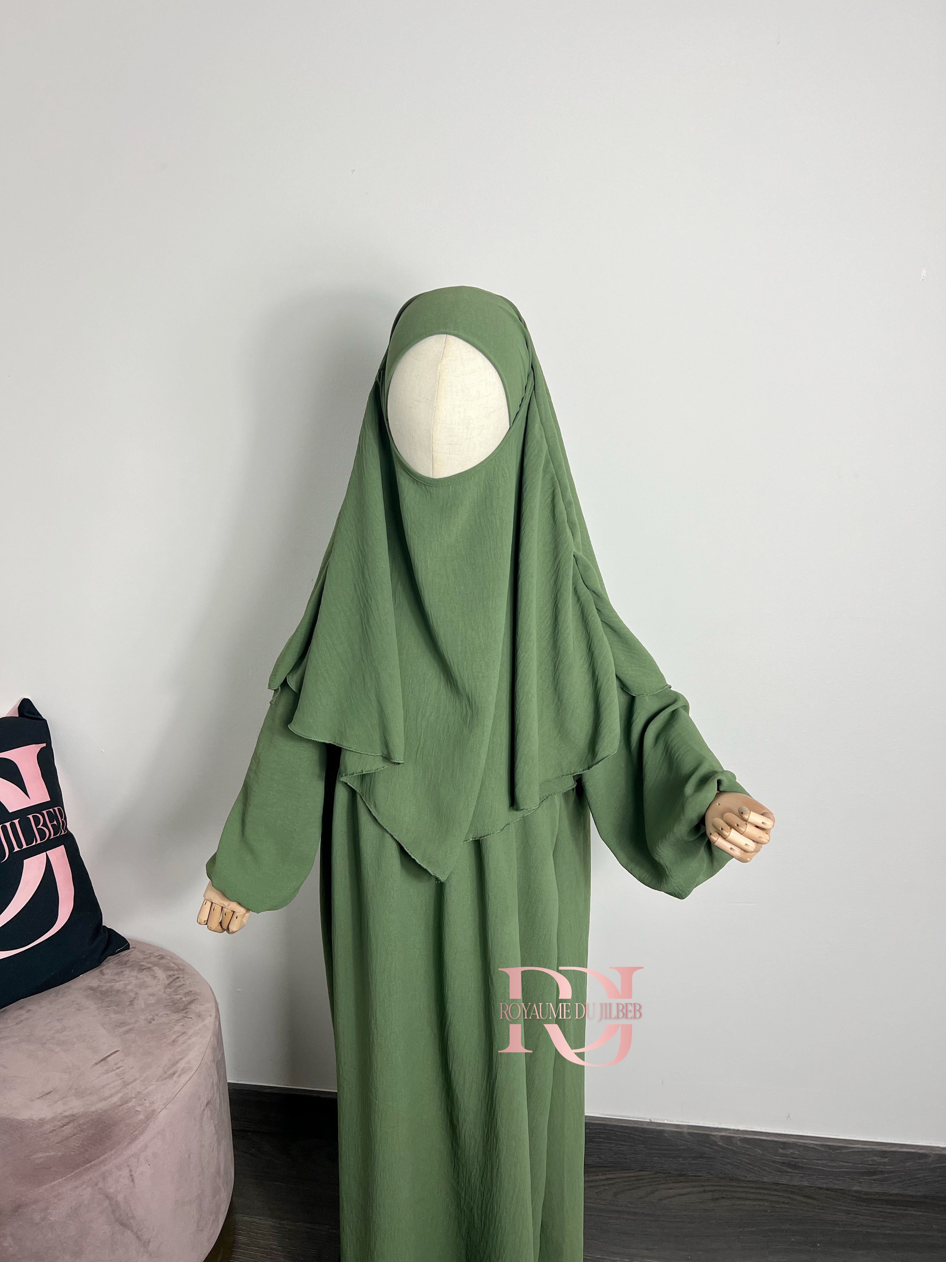 Ensemble abaya + khimar jazz enfant (plusieurs couleurs)