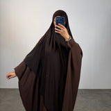 Khimar jersey premium infroissable, couleur marron