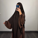 Khimar jersey premium, couleur marron