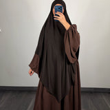 Khimar jersey premium, couleur marron