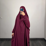 Jilbeb 2 pieces jupe soie de medine, couleur bordeaux