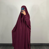 Jilbeb 2 pieces jupe soie de medine, couleur bordeaux