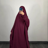 Jilbeb 2 pieces jupe soie de medine, couleur bordeaux