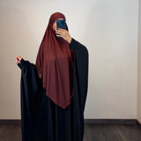 Khimar bambou, couleur bordeaux cuivre