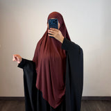 Khimar bambou, couleur bordeaux cuivre