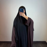 Khimar jersey à fentes, noir