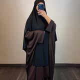 Khimar jersey à fentes, noir