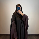 Khimar jersey à fentes, marron