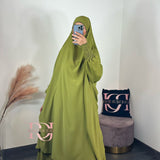 Jilbeb émirati 2 pièces jupe, couleur vert pistache