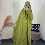 Jilbeb émirati 2 pièces jupe, couleur vert pistache
