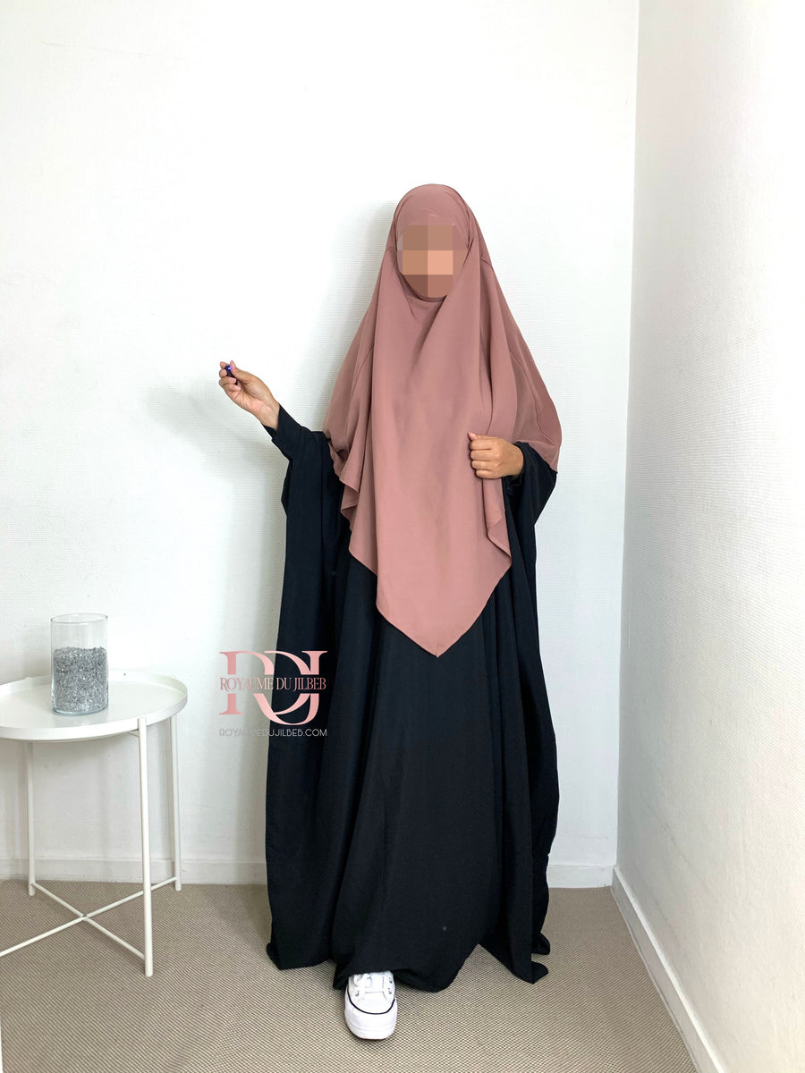 Khimar pointu, couleur vieux rose (2 longueurs)