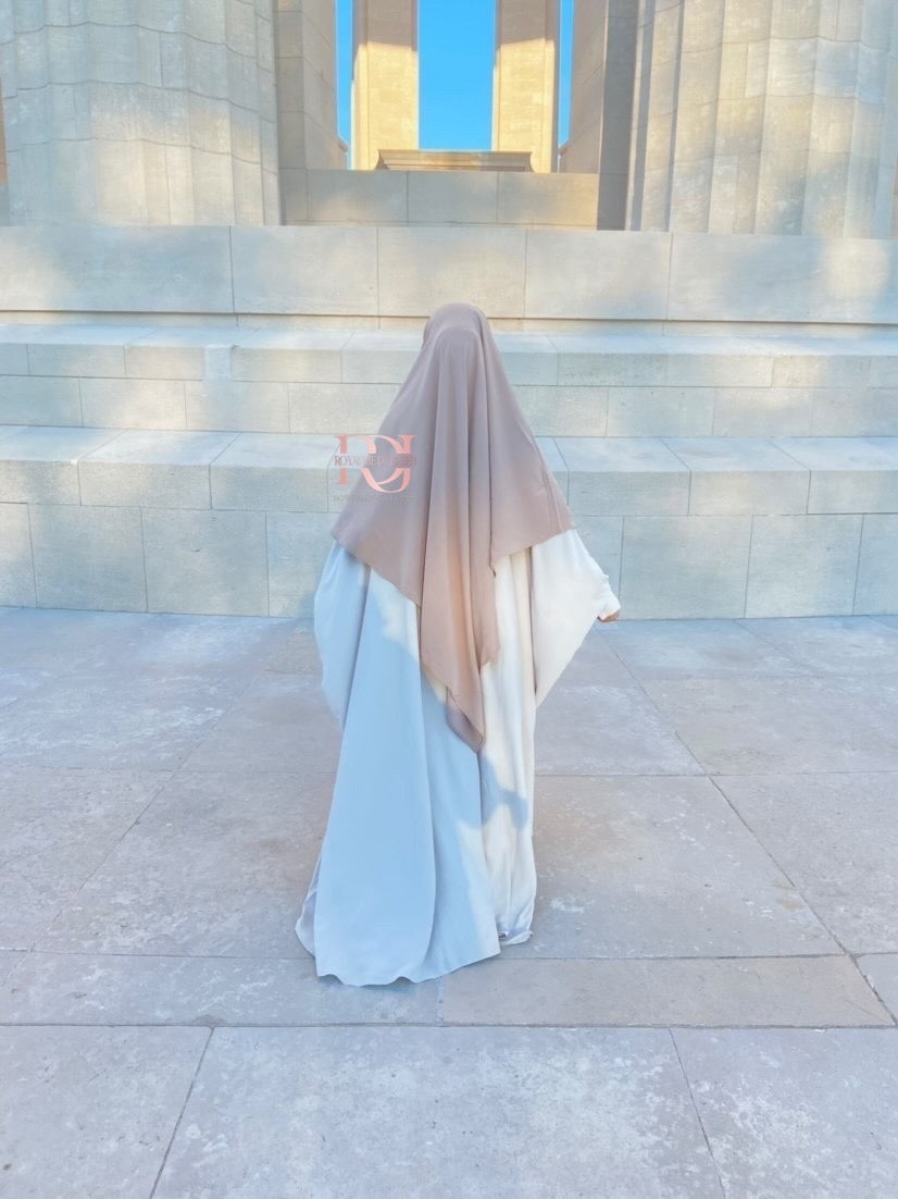 Khimar soie de Medine, couleur beige (2 longueurs)