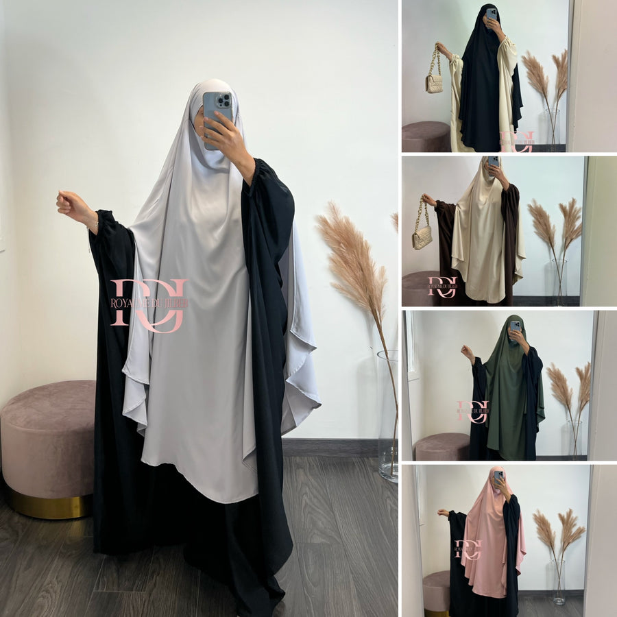 Maxi khimar à fentes (plusieurs couleurs)