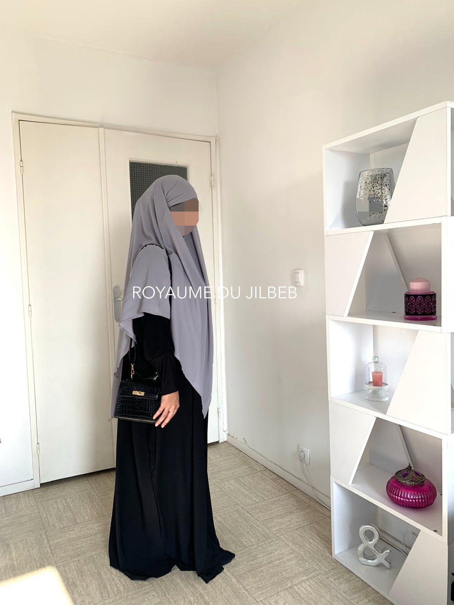 Khimar pointu, couleur gris (2 longueurs)