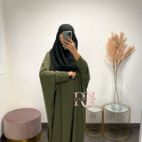 Abaya Lucie, couleur kaki (avec zip)